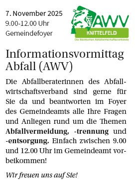 Informationsvormittag Abfallwirtschaftsverband am Stadtamt Spielberg